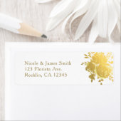 Gold Rozen Faux Folie Elegant Moderne Floral Weddi Etiket (Insitu)
