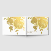 Gold Rozen Faux Folie Elegant Moderne Floral Weddi Gastenboek (Volledig)