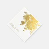 Gold Rozen Faux Folie Elegant Moderne Floral Weddi Servetten (Hoek)