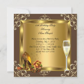 Gold Rozen High Heels Champagne Elegant Party Kaart (Achterkant)