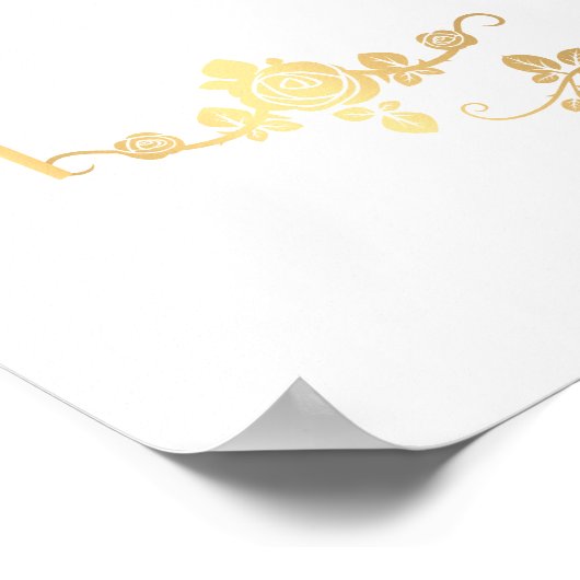 Gold Rozen Lijst Weddenschap Welkom Poster (Hoek)