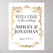 Gold Rozen Lijst Weddenschap Welkom Poster (Voorkant)