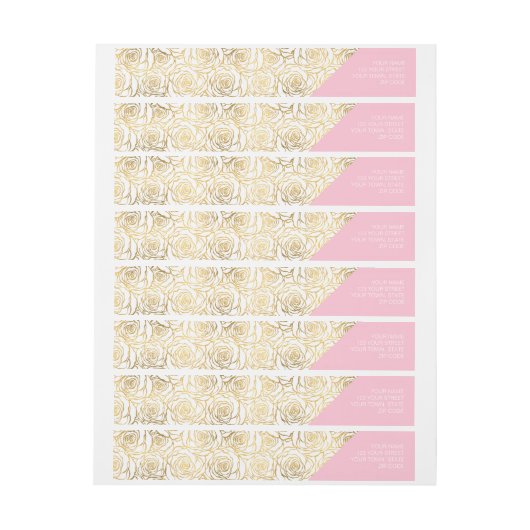 Gold Rozen met roze (Vel)