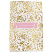 Gold Rozen met roze Medium Cadeauzakje (Voorkant)