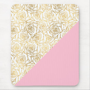 Gold Rozen met roze Muismat