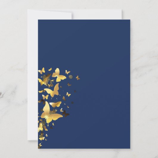 Gold Rozen Modern Weddenschap Kaart (Achterkant)