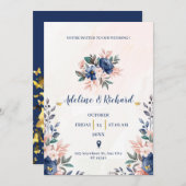 Gold Rozen Modern Weddenschap Kaart (Voorkant / Achterkant)