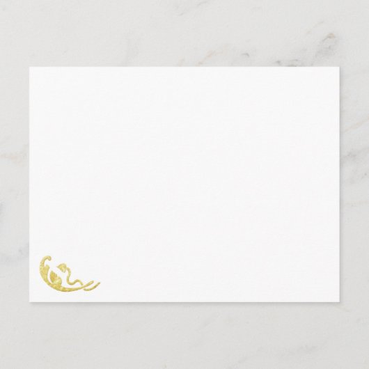 Gold RSVP briefkaarten Gold folie RSVP bruiloft (Achterkant)