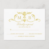 Gold RSVP briefkaarten Gold folie RSVP bruiloft (Voorkant)