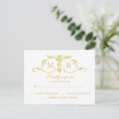 Gold RSVP briefkaarten Gold folie RSVP bruiloft (Staand voorkant)