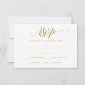 Gold RSVP Reply Kaart | Luxe kalligrafie (goud) (Voorkant)