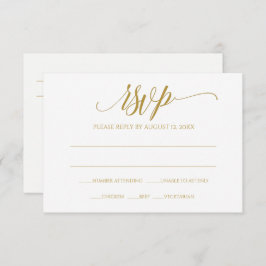 Gold RSVP Reply Kaart | Luxe kalligrafie (goud)