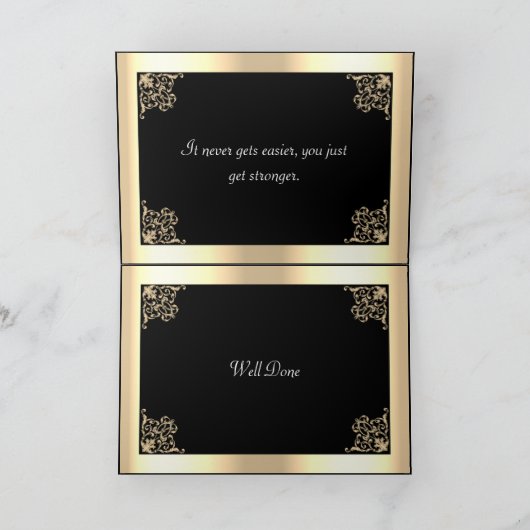 Gold Rugby Sports Embellish Gefeliciteerd Kaart (Binnen)