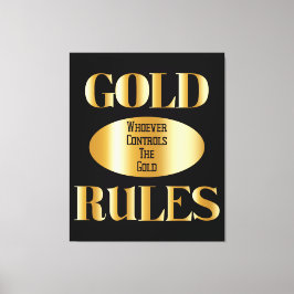 Gold Rules Golden Rule Wall Art Canvas Afdruk