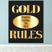 Gold Rules Golden Rule Wall Art Canvas Afdruk (Insitu (Houten vloer))