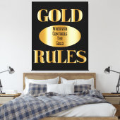 Gold Rules Golden Rule Wall Art Canvas Afdruk (Insitu (Slaapkamer))