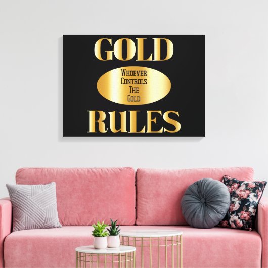 Gold Rules Golden Rule Wall Art Canvas Afdruk (Insitu (Woonkamer))