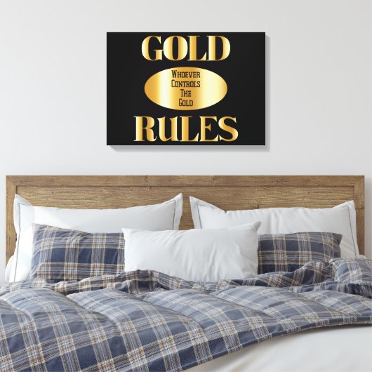 Gold Rules Golden Rule Wall Art Canvas Afdruk (Insitu (Slaapkamer))