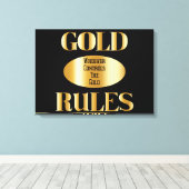 Gold Rules Golden Rule Wall Art Canvas Afdruk (Insitu (Houten vloer))
