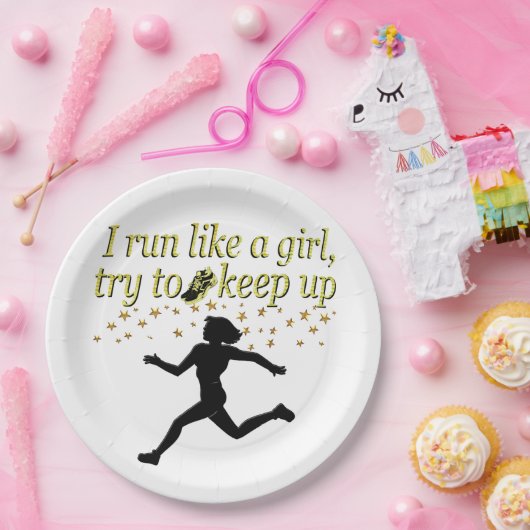 GOLD RUN ZOALS EEN CHAMPION TRACK EN FIELD ONTWERP PAPIEREN BORDJE (Feest)