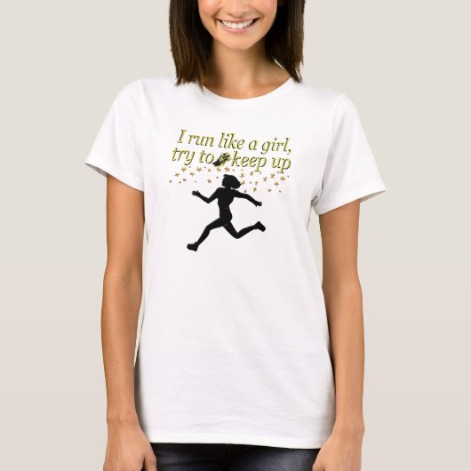 GOLD RUN ZOALS EEN CHAMPION TRACK EN FIELD ONTWERP T-SHIRT (Voorkant)