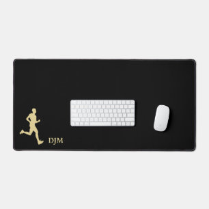 Gold Runner Silhouet Monogram op zwart Bureaumat