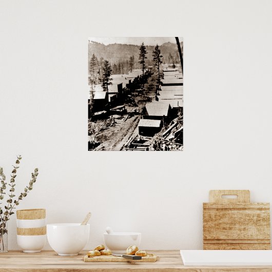 Gold Rush Deadwood South Dakota 1876 Sepia Poster (Keuken)
