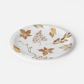 Gold Rust Fall laat Thanksgiving-vriendschap achte Papieren Bordje (Gekanteld)