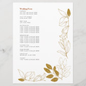 Gold Rust Leaf Terracotta Wedding Program Card Programmakaart (Achterkant)