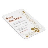 Gold Rust Leaf Terracotta Wedding Save the Date Magneet (Rechterzijde)