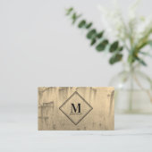 Gold Rust Metallic Texture Monogram Initiaal Visitekaartje (Staand voorkant)