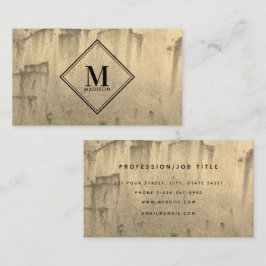 Gold Rust Metallic Texture Monogram Initiaal Visitekaartje