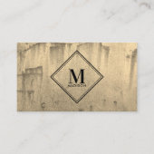Gold Rust Metallic Texture Monogram Initiaal Visitekaartje (Voorkant)