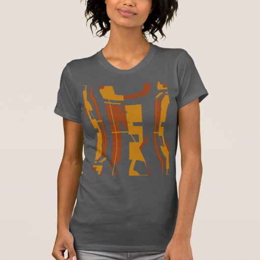 Gold Rust Southwest-geïnspireerde Tribal Art Abstr T-shirt (Voorkant)