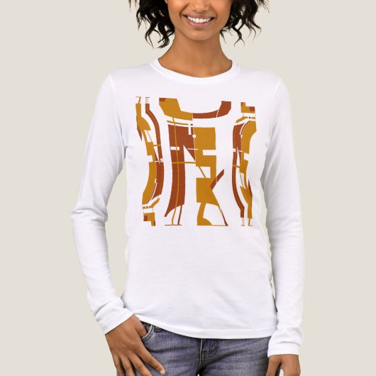 Gold Rust Southwest-geïnspireerde Tribal Art Abstr Tri-Blend Shirt (Voorkant volledig)