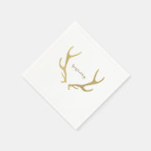 Gold Rustic Antlers Woodsy Glam Wedding Party Servetten (Hoek)