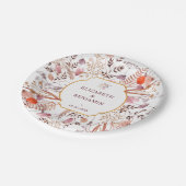 Gold Rustic Boho Chic Fall Wildflowers Wedding Papieren Bordje (Gekanteld)