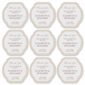 Gold Rustic Boho Chic Wildflower Wedding Thank You Sticker (Voorkant)