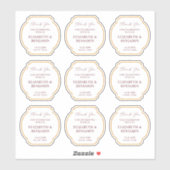 Gold Rustic Boho Chic Wildflower Wedding Thank You Sticker (Vel)