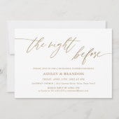 Gold Rustic Calligraphy Rehearsal Dinner Kaart (Voorkant)