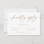 Gold Rustic Calligraphy Wedding RSVP Kaart (Voorkant)