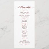 Gold Rustic Colorful Floral Calligraphy Wedding Programmakaart (Achterkant)