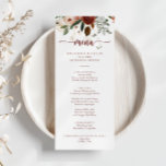 Gold Rustic Colorful Floral Dinner Menu<br><div class="desc">Deze gouden rustieke kleurrijke floral diner kaart is perfect voor een eenvoudige bruiloft. Het ontwerp is voorzien van handgeschilderde marsala,  roze,  blos,  bordeaux en gouden bloemen met groene bladeren gerangschikt in prachtige kransen. Dit menu kan worden gebruikt voor een huwelijksreceptie,  repetitiediner,  vrijgezellenfeest of een evenement.</div>