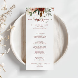 Gold Rustic Colorful Floral Dinner Menu