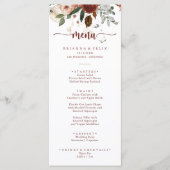 Gold Rustic Colorful Floral Dinner Menu (Voorkant)