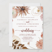 Gold Rustic Colorful Floral Front & Back Wedding Kaart (Voorkant)