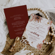 Gold Rustic Colorful Floral Front & Back Wedding