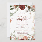 Gold Rustic Colorful Floral Wedding Reception Kaart (Voorkant)