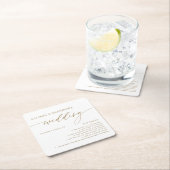 Gold Rustic Elegant Wedding Fun Facts Napkins Kartonnen Onderzetters (Insitu)