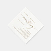 Gold Rustic Elegant Wedding Fun Facts Napkins Servet (Hoek)